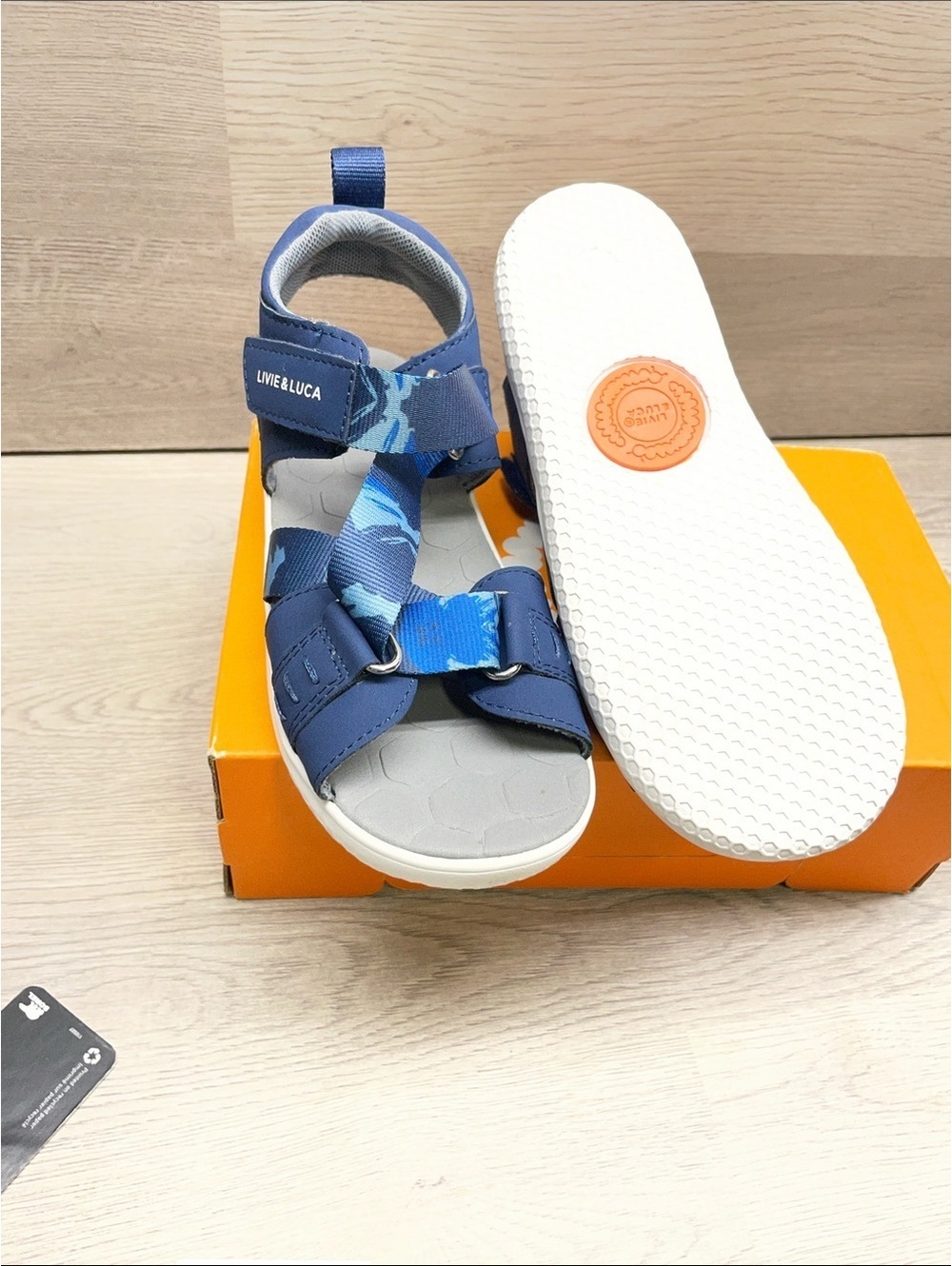 Livie & Luca Blue Camouflage Strap Sandals #165